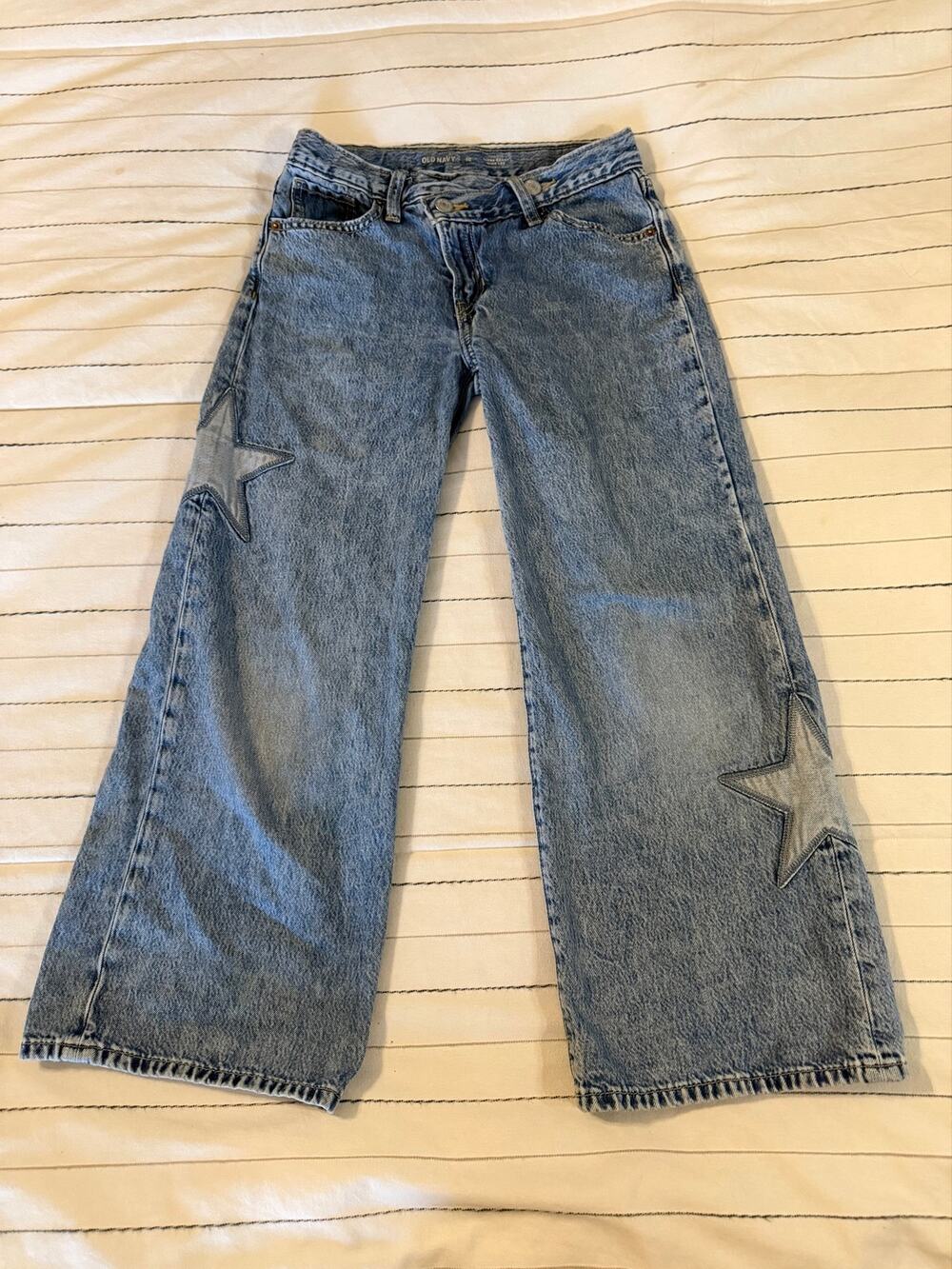 Old Navy Girls Super Baggy Crossover Embroidered Star Jeans-10